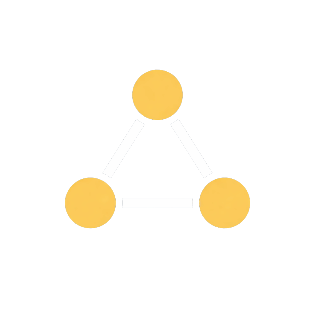 Minimal gold connected network nodes icon on navy background representing cross-industry operational assessment applicability.